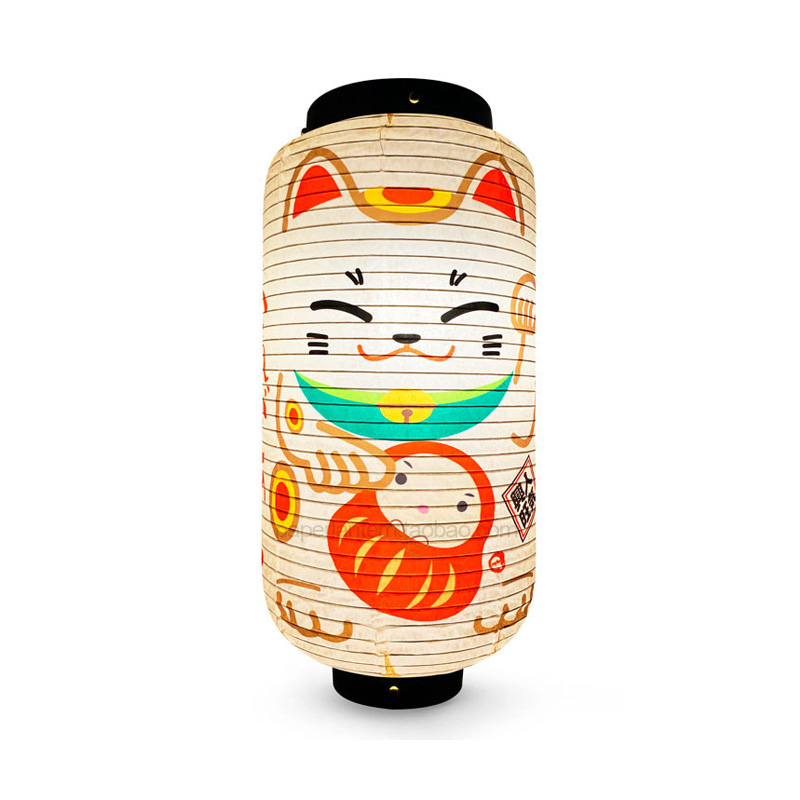 Japanese Lantern Paper - 20x45cm 일본 행운의 고양이 종이 랜턴