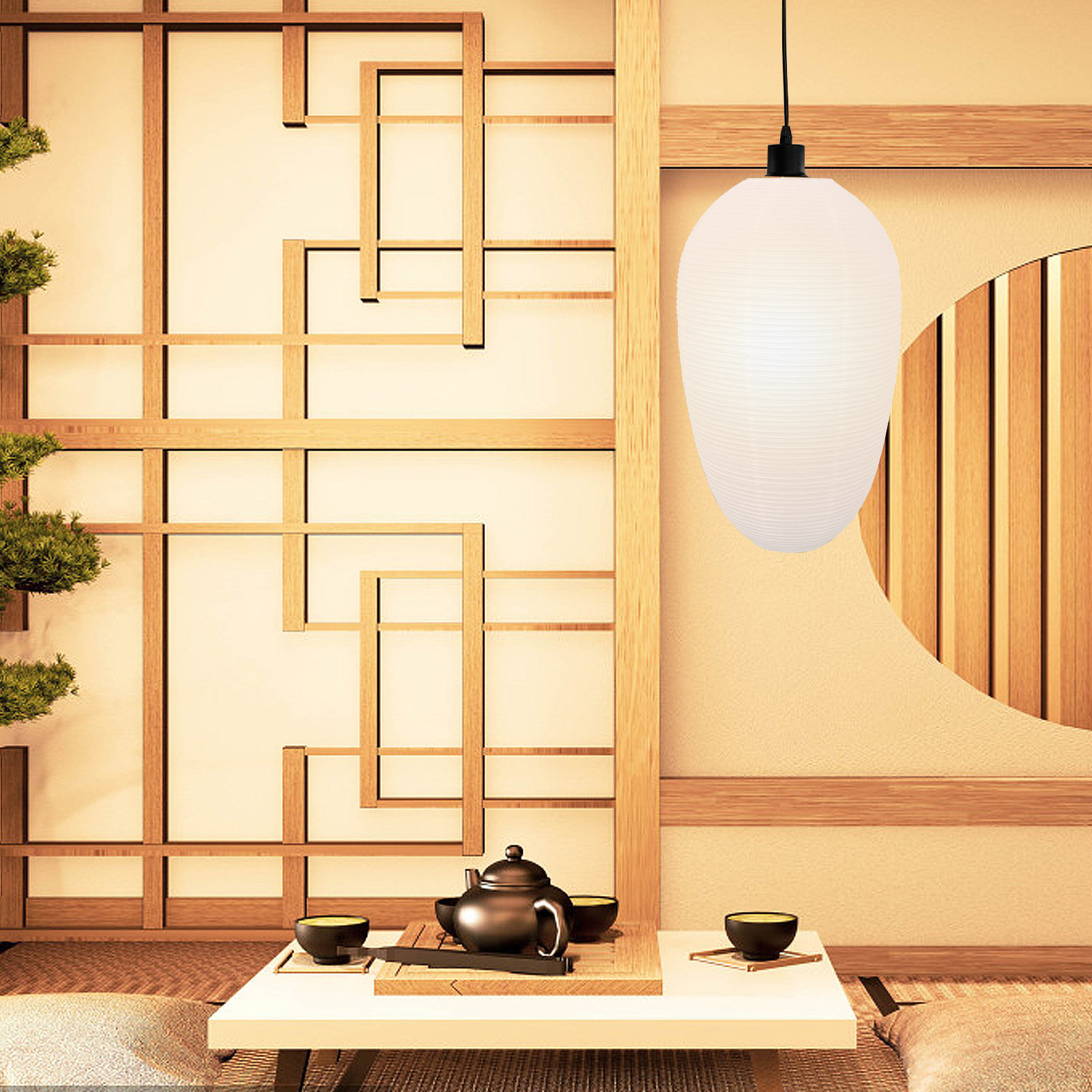 Japanese Lantern Paper - 일본 스타일의 흰색 종이 갓, 천장