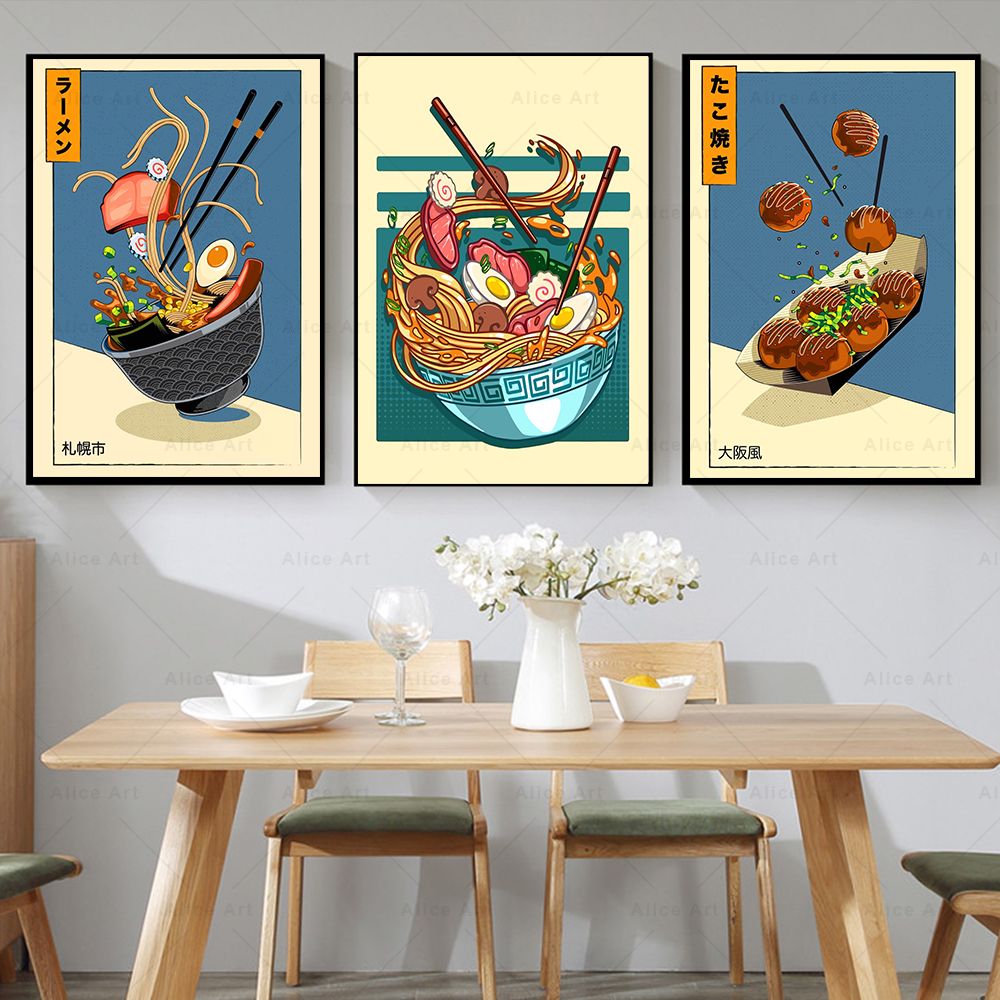 Japanese Lifestyle And Food - 일본식 포스터 주방 음식 캔버스 회화