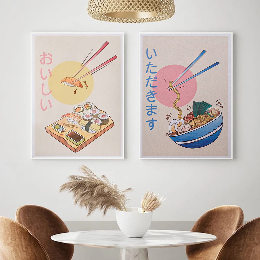 일본식 주방 음식 포스터 및 인쇄라면 스시 캔버스 회화 - Japanese Lifestyle And Food 리뷰 및 가격
