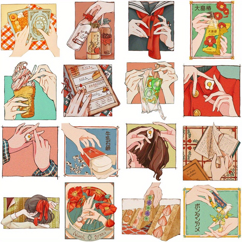 50개 일본 전통 빈티지 스타일 스티커 헤이세이 시대  - Japanese Lifestyle And Traditions 리뷰 및 가격