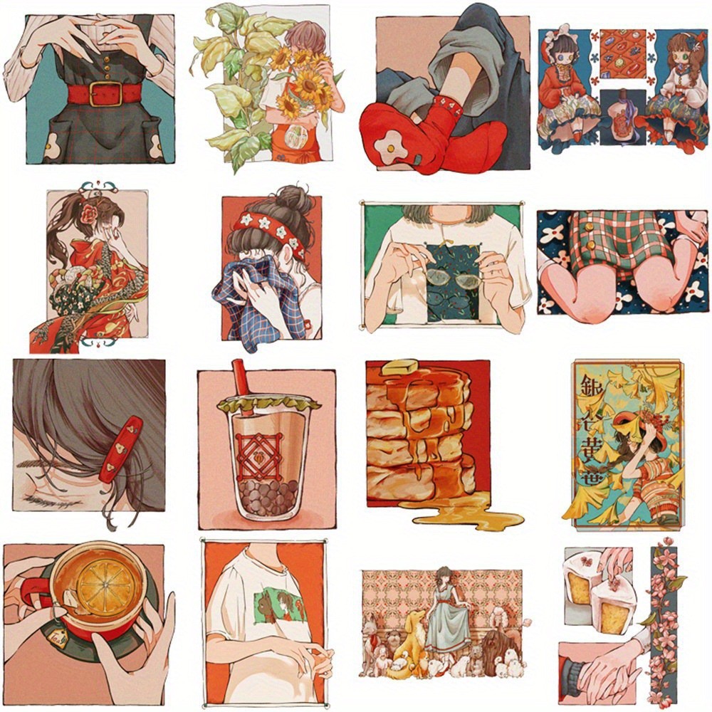 50개 일본 전통 빈티지 스타일 스티커 헤이세이 시대  - Japanese Lifestyle And Traditions 리뷰 및 가격