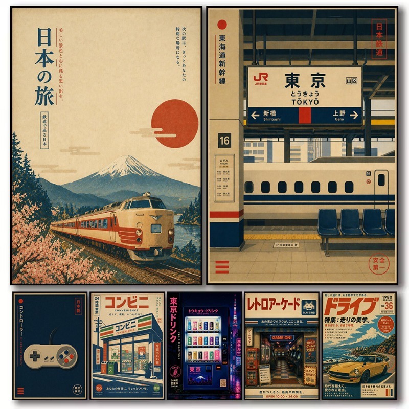 빈티지 일본 전통 상점 기차역 게임 아케이드 자동차 포 - Japanese Lifestyle And Traditions 리뷰 및 가격