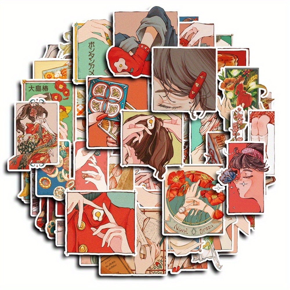 50Pcs 일본 전통 빈티지 스타일 스티커 헤이세이 시 - Japanese Lifestyle And Traditions 리뷰 및 가격